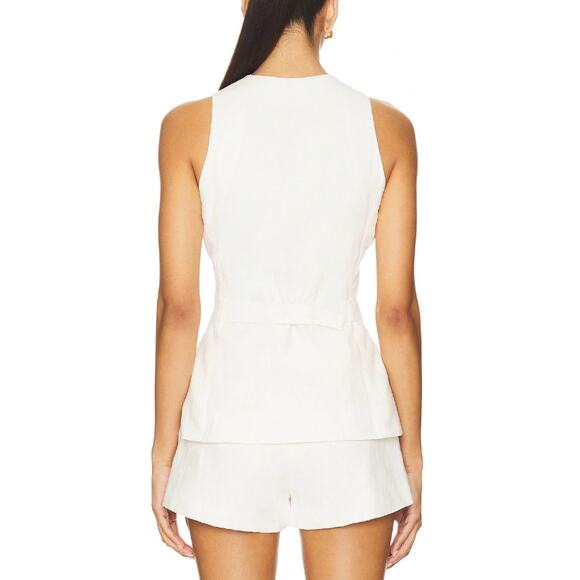 Faithfull the Brand White Linen Seema Top Size 4 - Picture 2 of 11